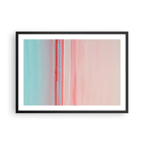 Pôster com moldura preta - Abstração ao amanhecer - 70x50 cm