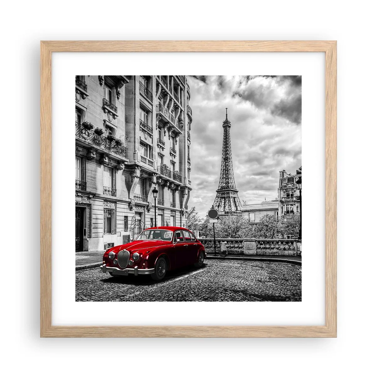 Pôster com moldura de carvalho claro - Predador na cidade - 40x40 cm