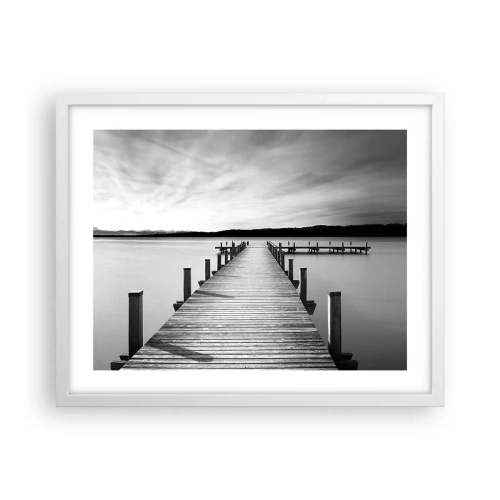 Pôster em moldura branca - A fonte da tranquilidade - 50x40 cm