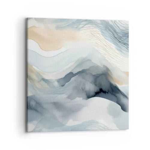 Quadro em tela - Abstração nevada e nebulosa - 70x70 cm