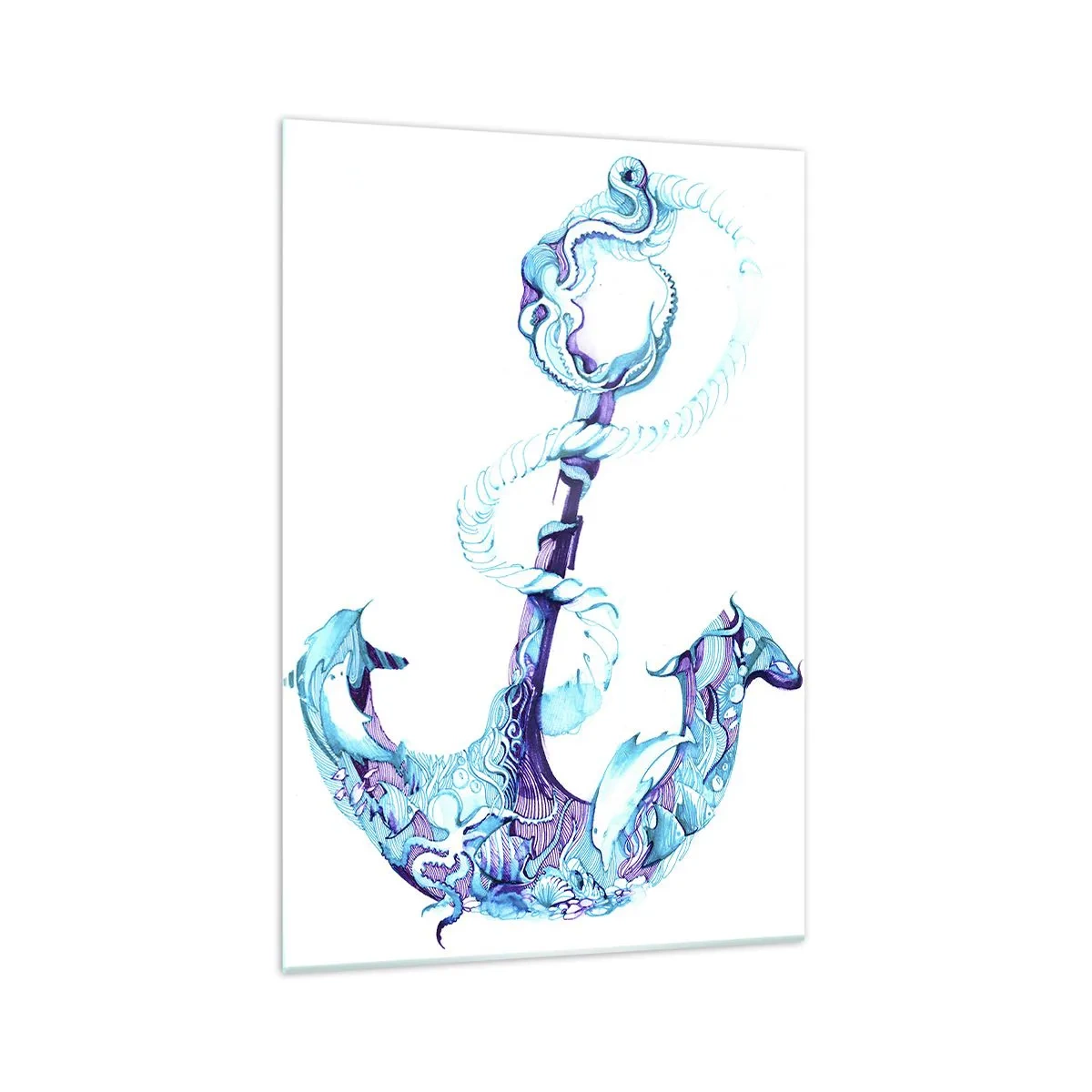 Quadro em vidro - Guardião dos segredos do mar - 70x100 cm