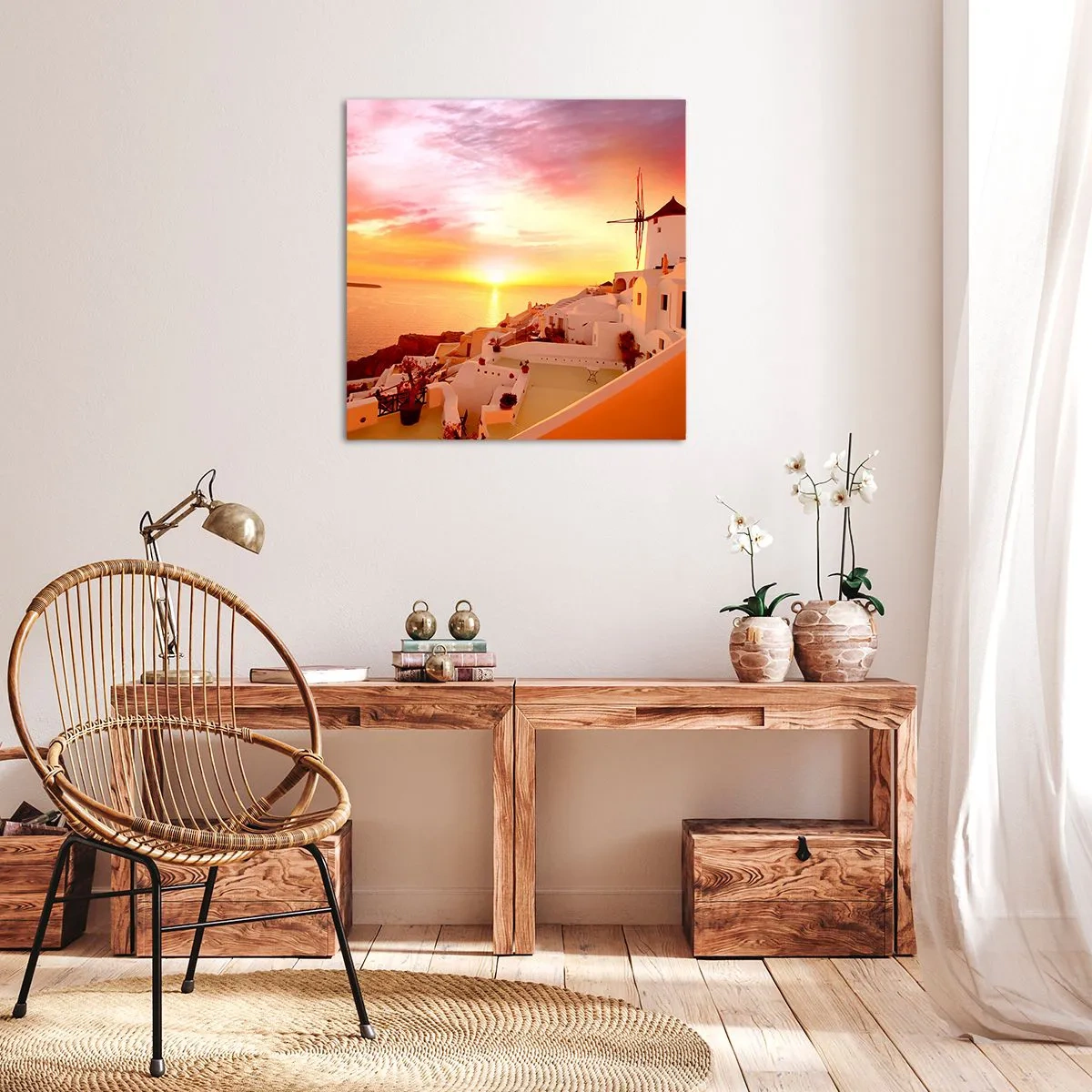 Quadro em tela - Derreter em branco e ouro - 30x30 cm