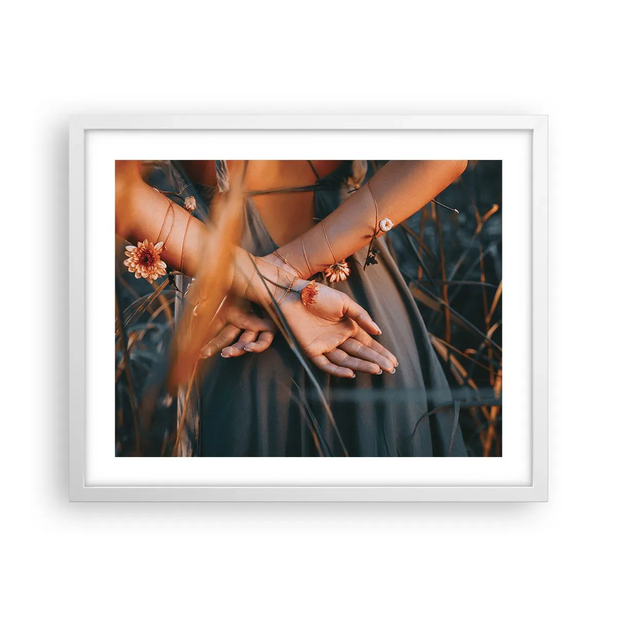 Pôster em moldura branca - Ligada à natureza - 50x40 cm