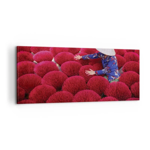 Quadro em tela - No campo de arroz - 100x40 cm