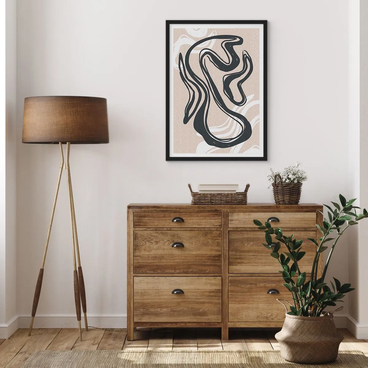 Pôster com moldura preta - Expressão multiplicada - 61x91 cm
