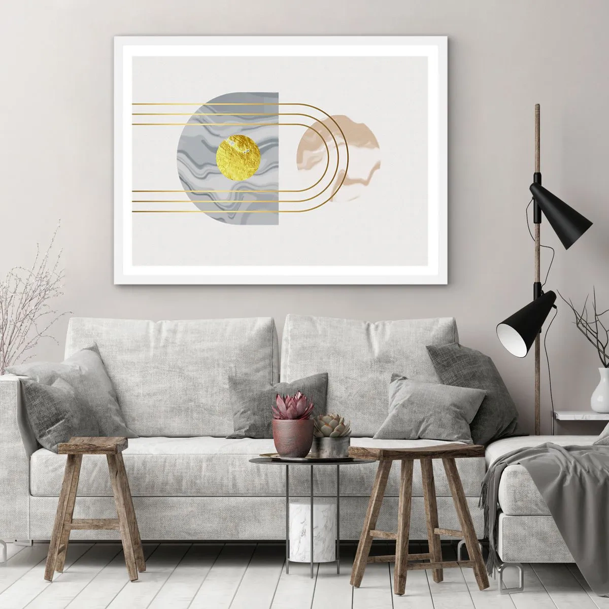 Pôster em moldura branca - Brilho e claridade - 100x70 cm