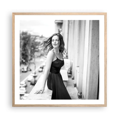 Pôster com moldura de carvalho claro - Certamente uma parisiense - 60x60 cm