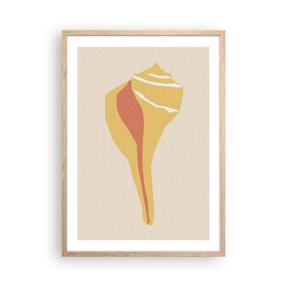Pôster com moldura de carvalho claro - Abstração orgânica – crescimento - 50x70 cm