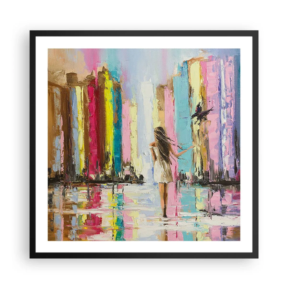 Pôster com moldura preta - Segue-me - 60x60 cm