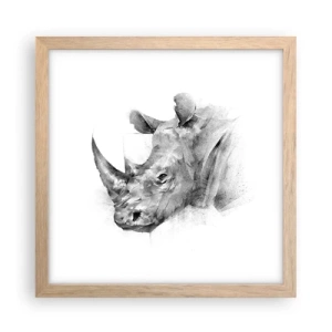 Pôster com moldura de carvalho claro - Retrato africano - 30x30 cm