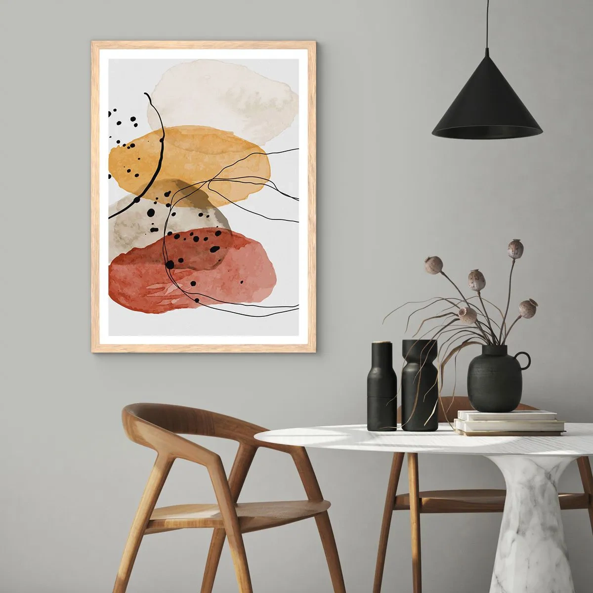 Pôster com moldura de carvalho claro - Como o ar leve e transparente - 50x70 cm