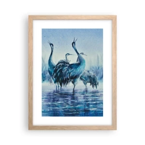 Pôster com moldura de carvalho claro - Reunião matinal - 30x40 cm