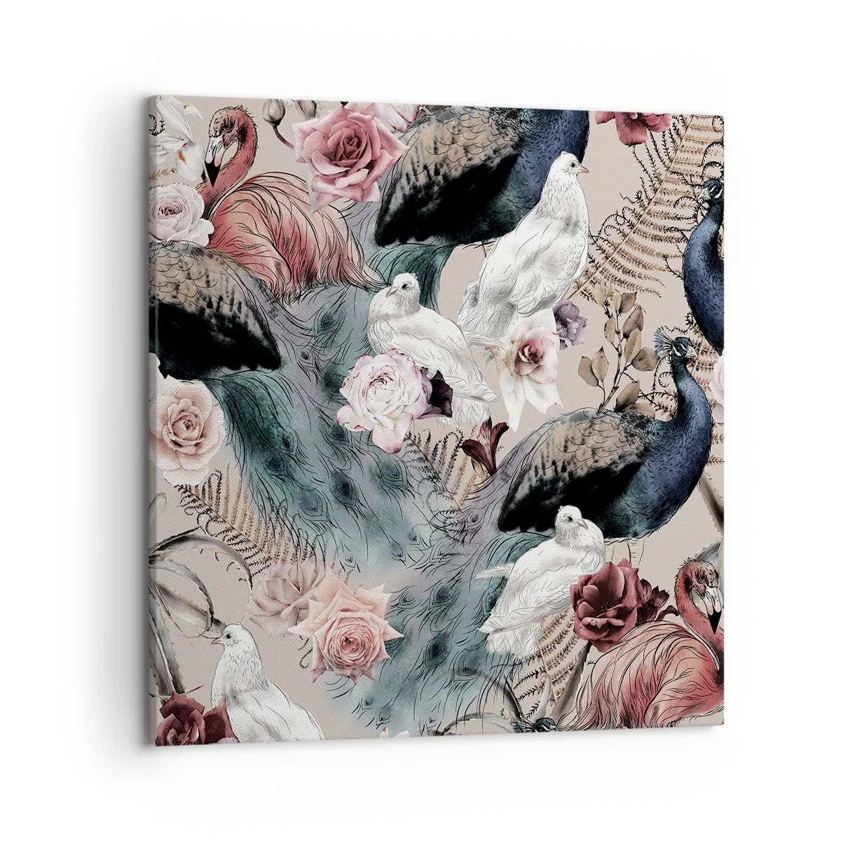 Quadro em tela - No jardim do palácio - 50x50 cm