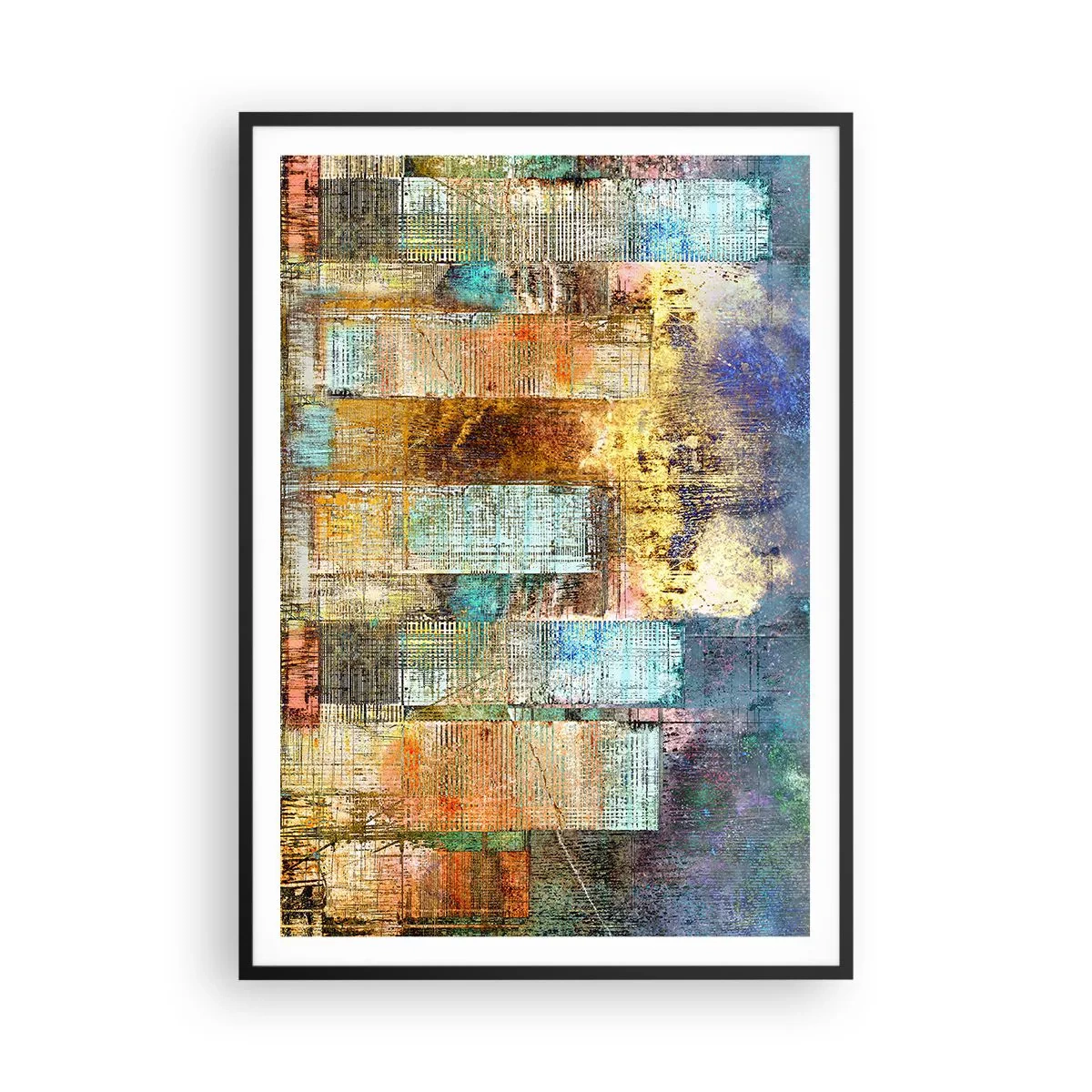 Pôster com moldura preta - Uma metrópole ensolarada - 70x100 cm