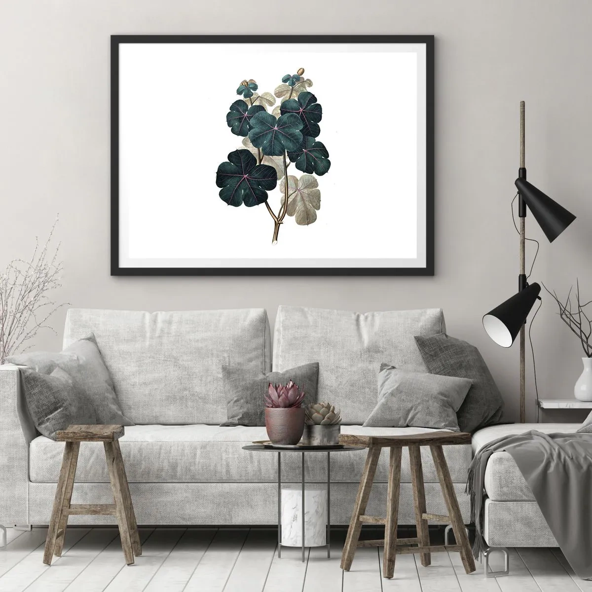Pôster com moldura preta - Do antigo herbário - 70x50 cm