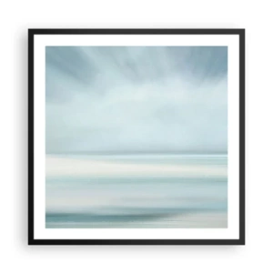 Pôster com moldura preta - Paz ao horizonte - 60x60 cm