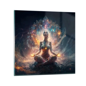 Quadro em vidro - Fluxo de boa energia - 60x60 cm