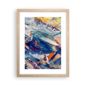 Pôster com moldura de carvalho claro - Confusão de cores - 30x40 cm