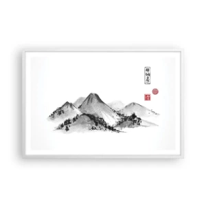 Pôster em moldura branca - Para além do vale - 91x61 cm