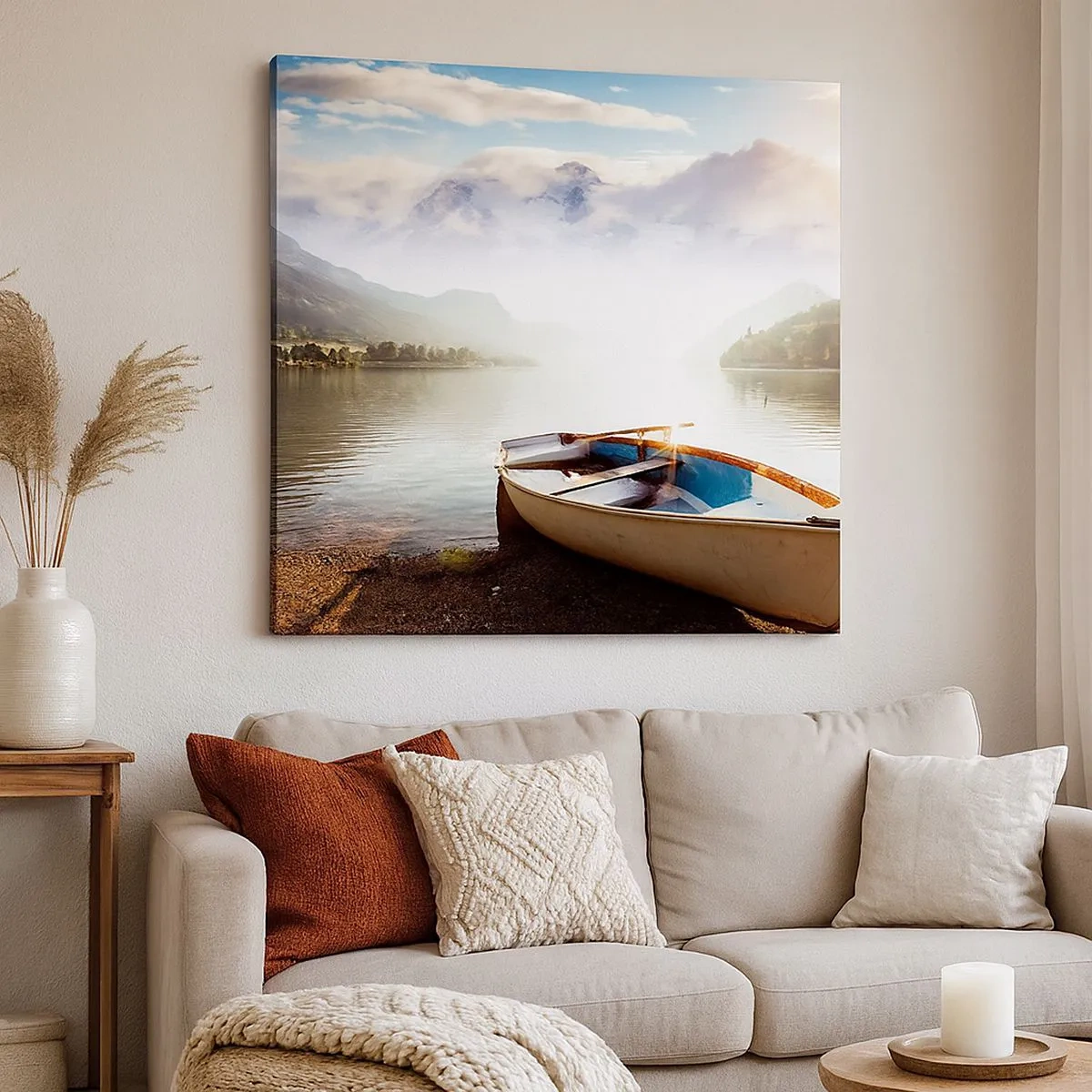 Quadro em tela - Sobre águas grandes e límpidas - 30x30 cm