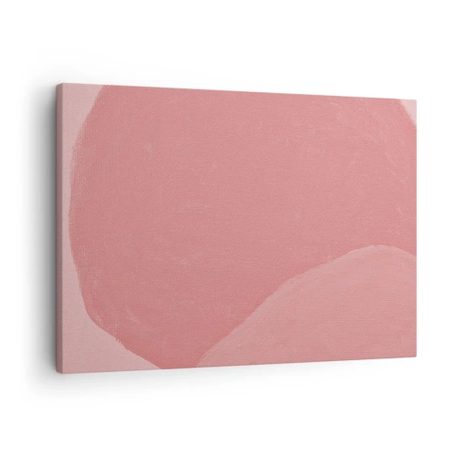 Quadro em tela - Abstração delicada em tons de rosa, formas orgânicas e minimalismo - 70x50cm - Composição orgânica em rosa - Decoração de parede moderna para a sala de estar e quarto ARTTOR