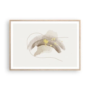 Pôster com moldura de carvalho claro - Encontrado no espaço - 100x70 cm