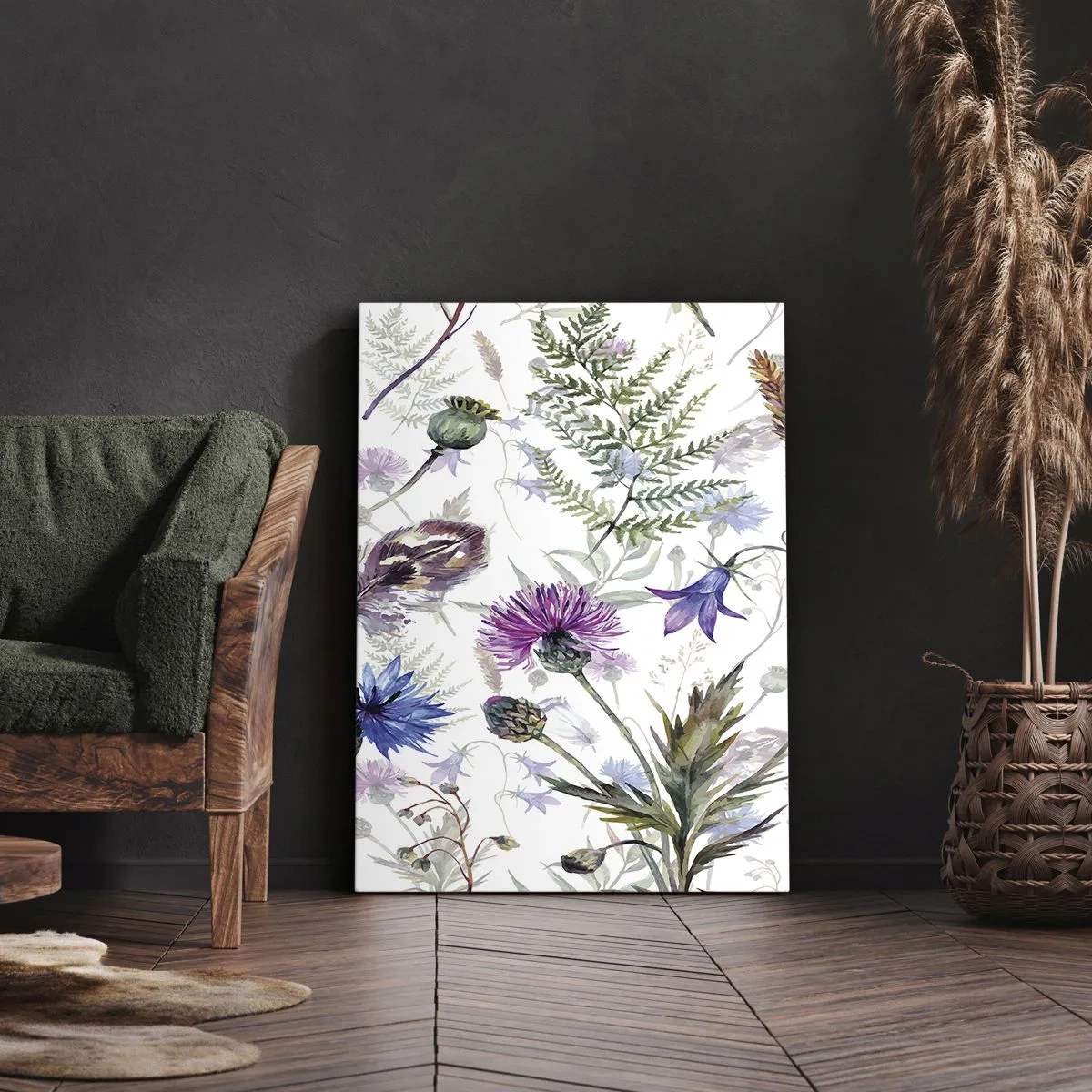Quadro em tela - Herbário polaco - 45x80 cm
