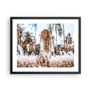 Pôster com moldura preta - Nascida da maciez da relva - 50x40 cm
