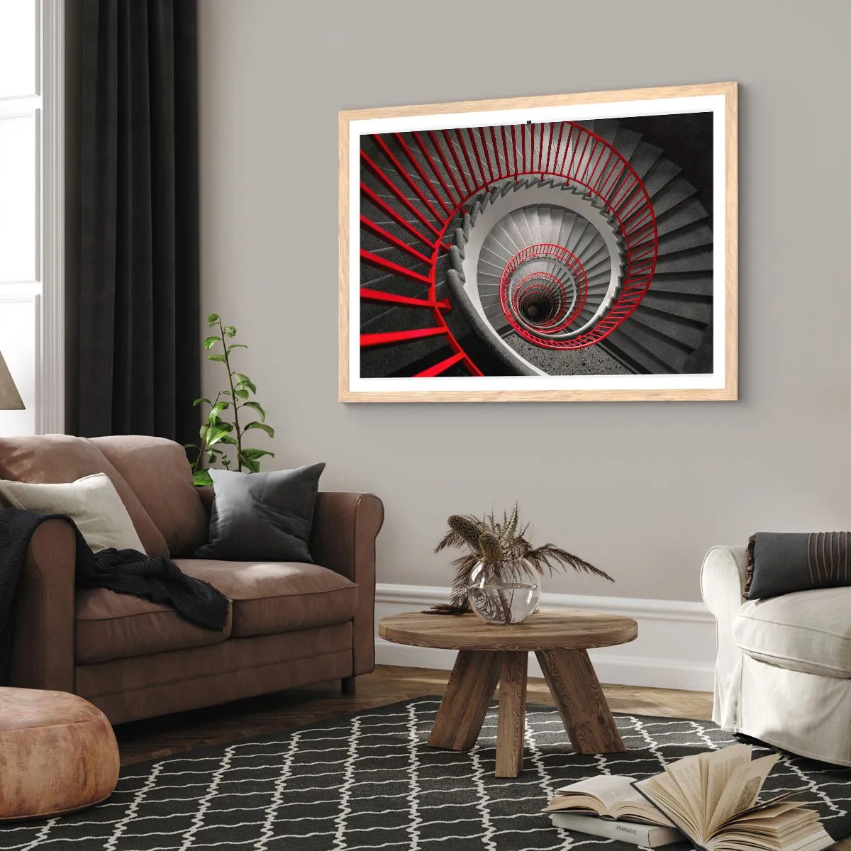 Pôster com moldura de carvalho claro - Diversão de arquitetura - 100x70 cm