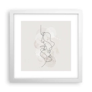 Pôster em moldura branca - Emaranhados num abraço - 30x30 cm