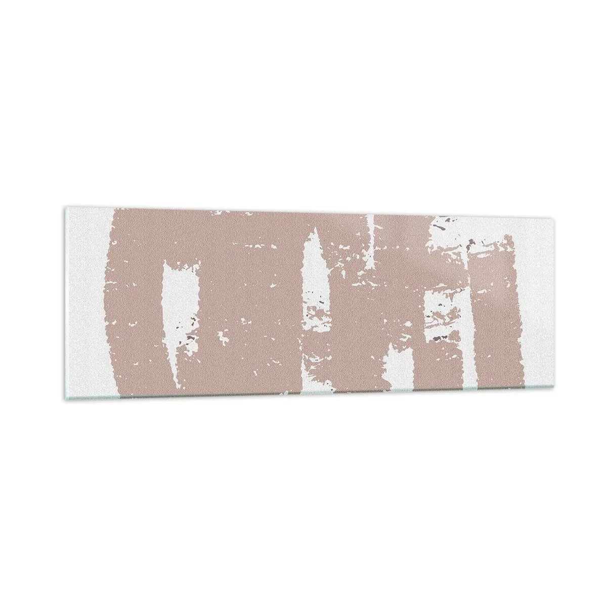 Quadro em vidro - Abstração em rosa suave - 90x30 cm