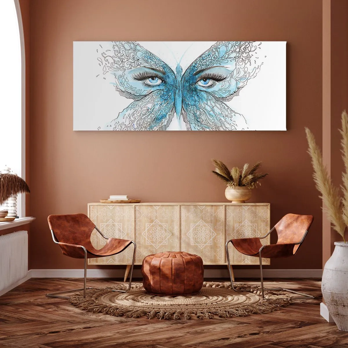Quadro em tela - Borboleta eros - 100x40 cm