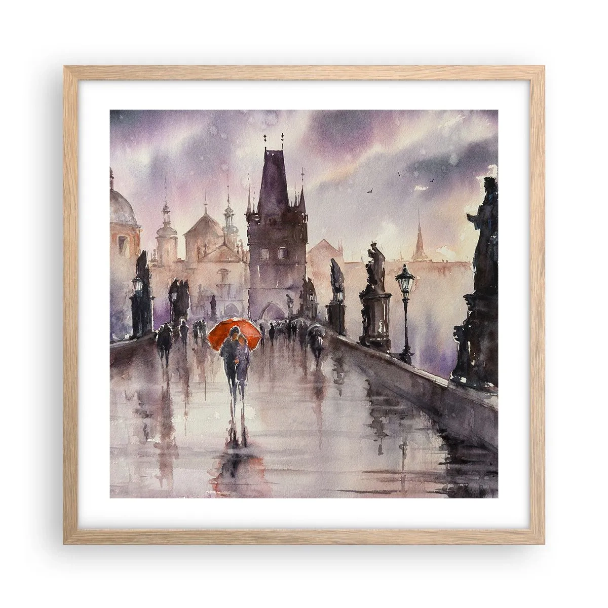 Pôster com moldura de carvalho claro - Pessoas não mudam - 50x50 cm