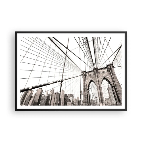 Pôster com moldura preta - Catedral de Nova York - 100x70 cm