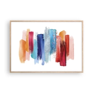 Pôster com moldura de carvalho claro - Para cima e para baixo  - 100x70 cm