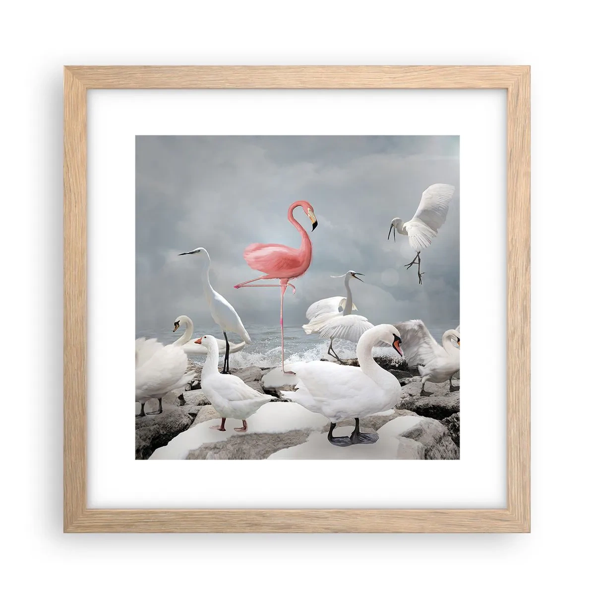 Pôster com moldura de carvalho claro - Como vim parar aqui? - 30x30 cm