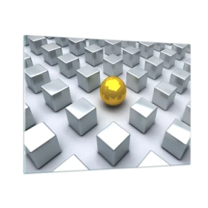 Quadro em vidro - Por que eu? Obras de arte geométricas - 100x70 cm