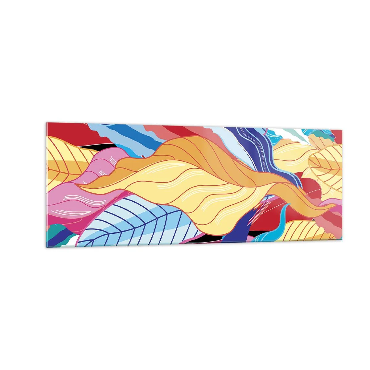 Quadro em vidro - Bagunça colorida - 140x50 cm