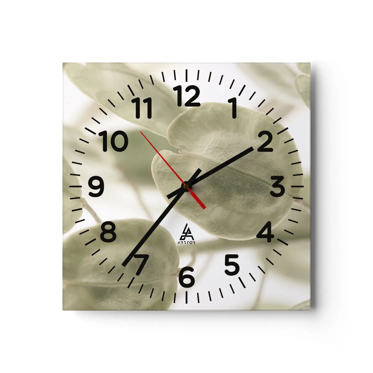 Relógio de parede - Relógio em vidro - No começo eram folhas... - 40x40 cm