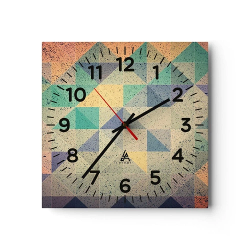 Relógio de parede - Relógio em vidro - República dos triângulos - 30x30 cm