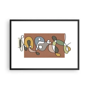 Pôster com moldura preta - Abstração que vale a pena sorrir - 70x50 cm