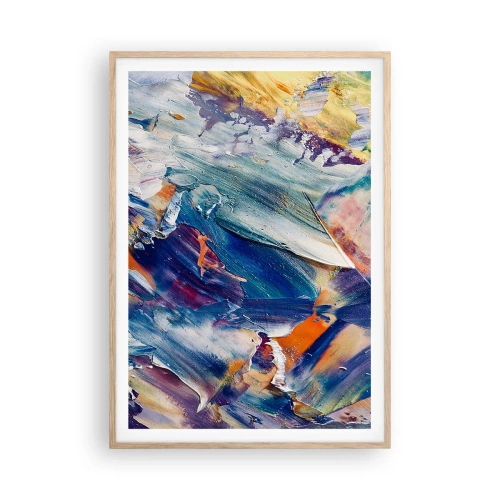 Pôster com moldura de carvalho claro - Confusão de cores - 70x100 cm