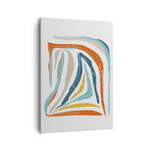 Quadro em tela - Abstração com um sorriso amigável - 50x70 cm