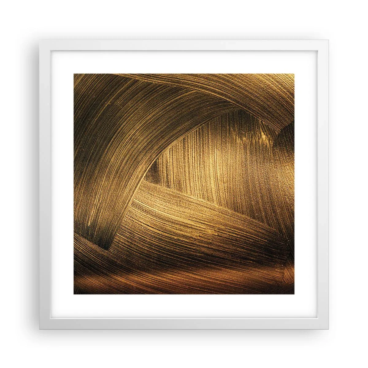 Pôster em moldura branca - No labirinto dourado - 40x40 cm