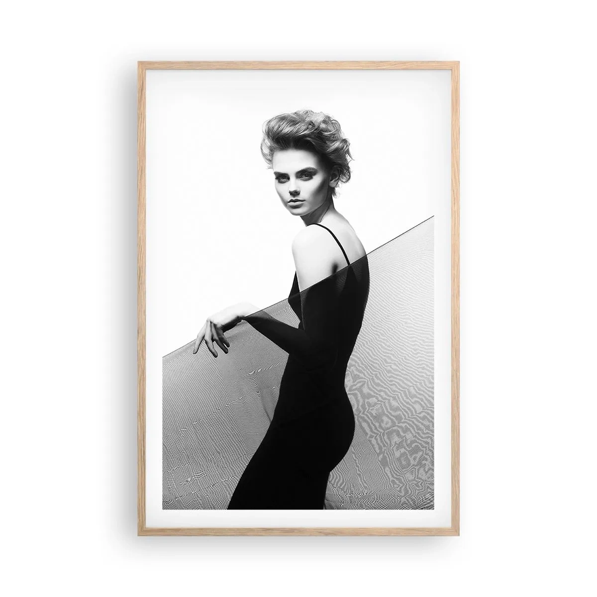 Pôster com moldura de carvalho claro - Olhar magnético - 61x91 cm