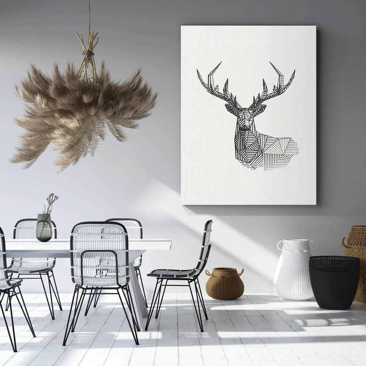 Quadro em tela - Veado em estilo cubista - 50x70 cm