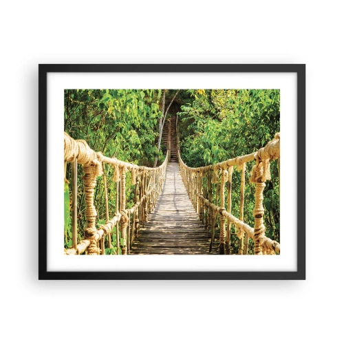 Pôster com moldura preta - Suspenso na vegetação - 50x40 cm