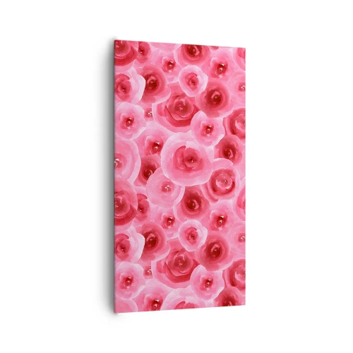 Quadro em tela - Rosas acima e abaixo - 65x120 cm