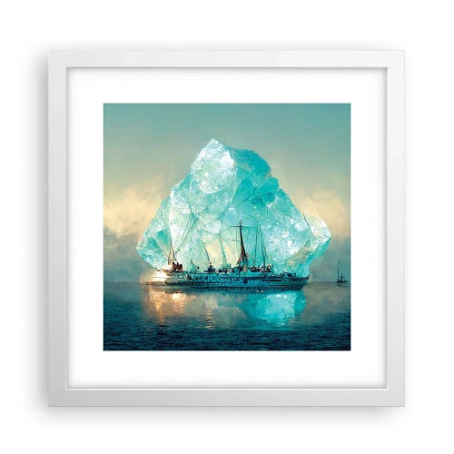 Pôster em moldura branca - Diamante Ártico - 30x30 cm