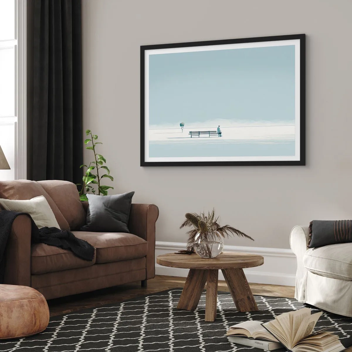 Pôster com moldura preta - Sim, estou esperando. - 100x70 cm